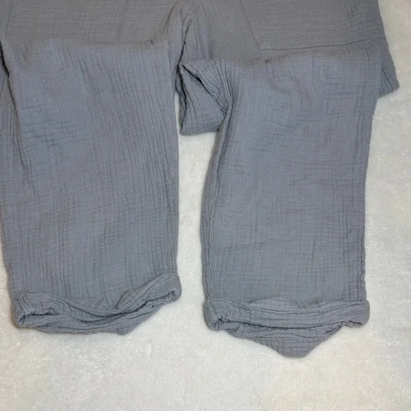 Aerie Cotton Overalls in Soft Gray. M. - Picture 4 of 7